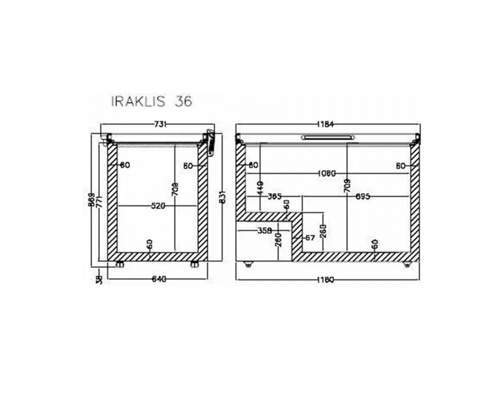 Морозильна скриня 342л Crystal IRAKLIS 36 з глухою кришкою