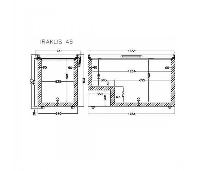 Морозильна скриня 417л Crystal IRAKLIS 46 з глухою кришкою