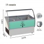 Додаткове фото №2 - Морозильна вітрина 540л Crystal ELEGANTE 56 з гнутим склом для м'якого морозива