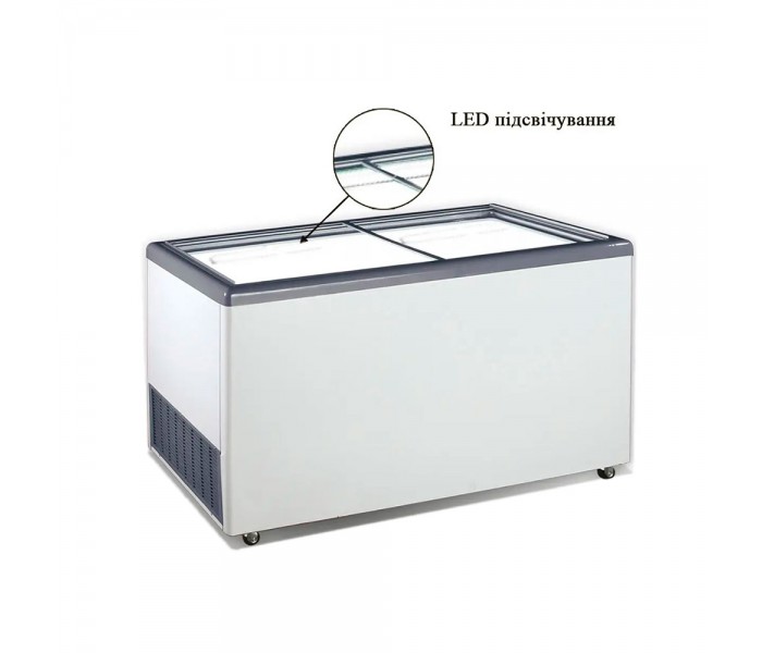 Морозильный ларь с прямым стеклом 575 л Crystal EKTOR 60 SGL LED с подсветкой