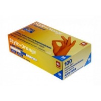 Перчатки нитриловые AMPri Style Color Orange 01188-L без пудры 100шт