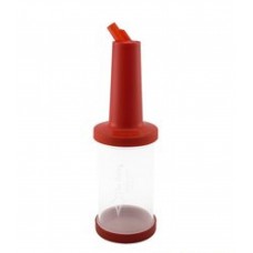 PM01R Бутылка с гейзером 1 л прозрачная красная крышка
