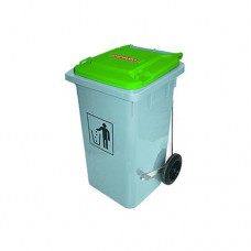 07405 Контейнер для мусора Araven зеленая крышка 490х525х940мм,120 л