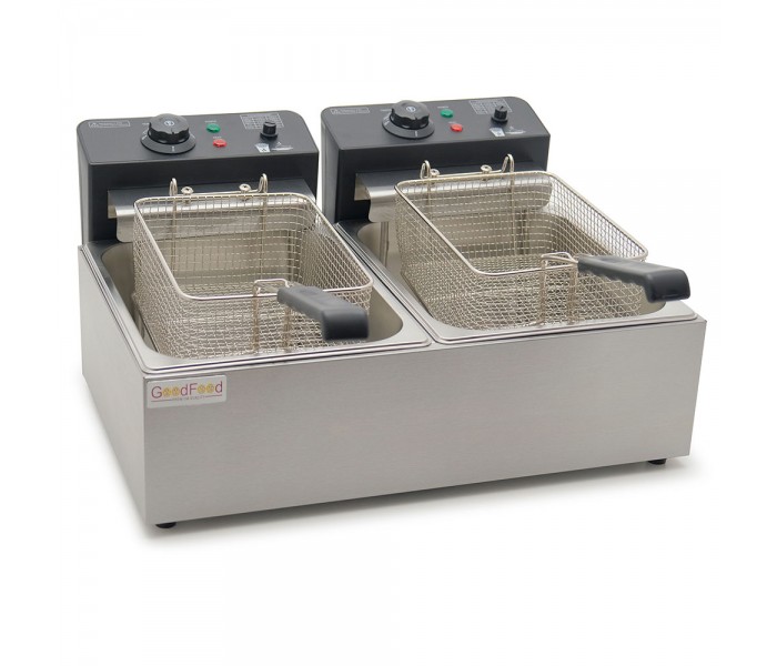 Фритюрница электрическая профессиональная 2x6 л GoodFood EF66 BLACK