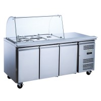 Стіл холодильний 465 л GoodFood GF-GN3100SALGC-HC тридверний