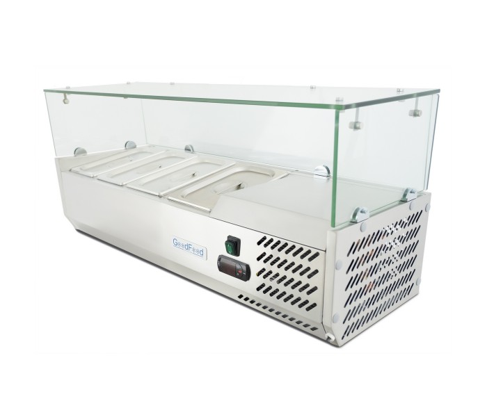 Холодильная витрина для топпинга GoodFood GF-VRX1200/380-H6C 4 емкости