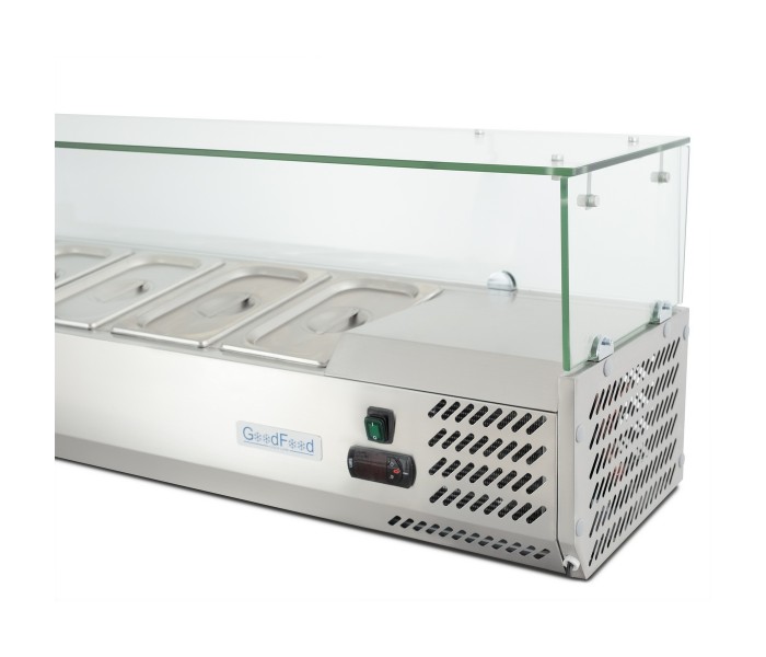 Холодильная витрина для топпинга GoodFood GF-VRX1200/380-H6C 4 емкости