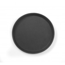Поднос сервировочный круглый стеклопластик 400 чёрный Hendi 508800