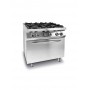 Дополнительное фото №1 - Газовая плита напольная Hendi 225882 Kitchen Line с конвекционным жарочным шкафом GN1/1 4-конф.