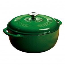 Посуда для тушения с крышкой эмал. чугун зеленого цвета объем 5,5л d=280х120 Lodge EC6D53