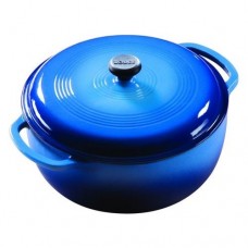 Посуда для тушения с крышкой эмал. чугун синего цвета объем 5,5л d=280х120 м Lodge EC6D33