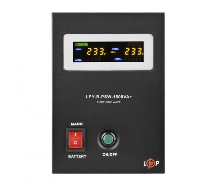 ДБЖ 1,05 кВт LogicPower LPY-B-PSW-1500VA+10A/15A з правильною синусоїдою 24V