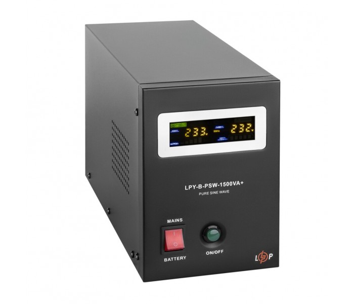 ДБЖ 1,05 кВт LogicPower LPY-B-PSW-1500VA+10A/15A з правильною синусоїдою 24V
