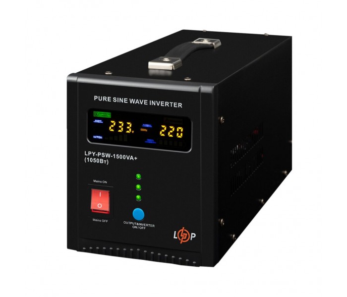 ДБЖ 1,05 кВт LogicPower LPY-PSW-1500VA+ 10A/15A з правильною синусоїдою 24V