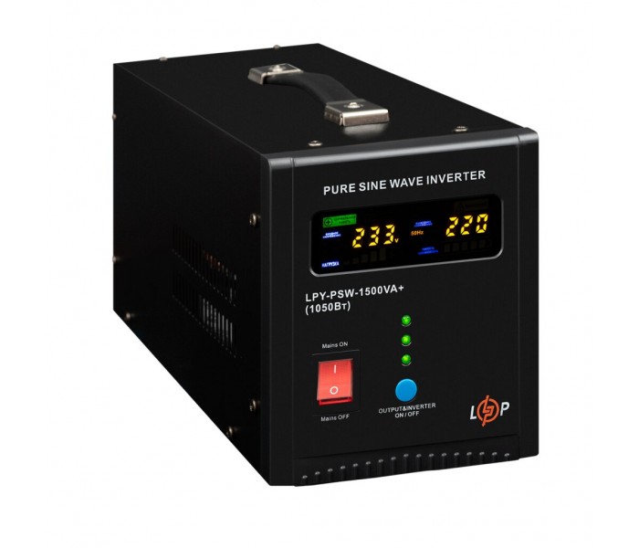 ДБЖ 1,05 кВт LogicPower LPY-PSW-1500VA+ 10A/15A з правильною синусоїдою 24V