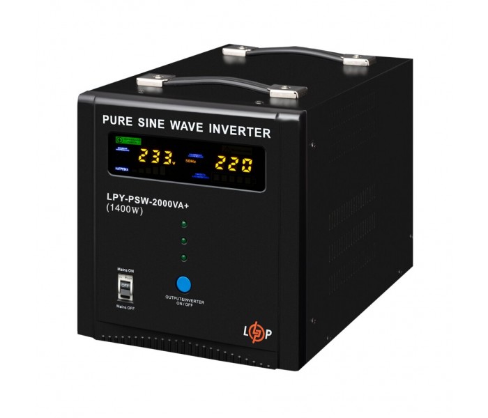 ДБЖ 1,4 кВт LogicPower LPY-PSW-2000VA+ 10A/20A з правильною синусоїдою 24V