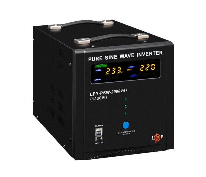 ДБЖ 1,4 кВт LogicPower LPY-PSW-2000VA+ 10A/20A з правильною синусоїдою 24V