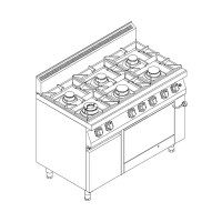 Плита газова Kogast PST67/1-O 6 конфорок