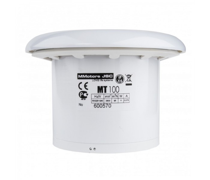 Вытяжной вентилятор 105 м.куб. Mmotors MT 100 в ванную белый с клапаном