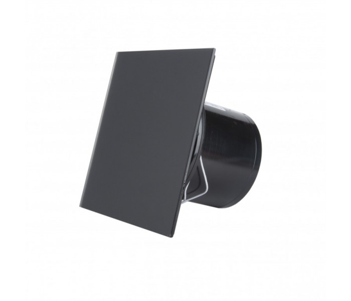 Вытяжной вентилятор 105 м.куб. Mmotors ММ-Р 06 в ванную стекло черное матовое с клапаном