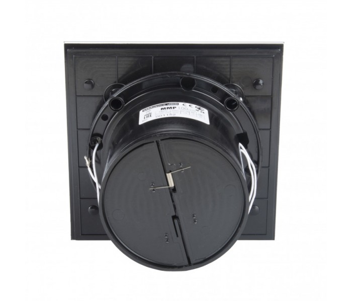 Вытяжной вентилятор 105 м.куб. Mmotors ММ-Р 06 в ванную стекло черное матовое с клапаном