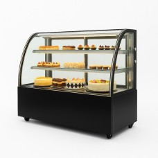 Вітрина холодильна кондитерська 150 л Hurakan HKN-LPD150 BLACK чорна кругле скло