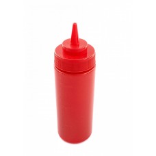 Бутылка для соусов с мерной шкалой 360 мл красная