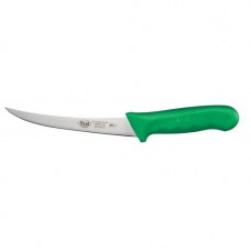 Нож обвалочный изогнутый STAL L15cm Winco KWP-60G зеленая пластиковая ручка