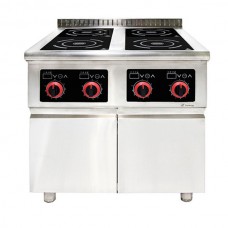 Индукционная плита 4-х конфорочная Tehma Modular TMI 4xD4 800х800х850 4 кВт напольная с дверью