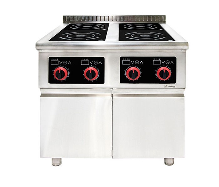 Индукционная плита 4-х конфорочная Tehma Modular TMI 4xD4 800х720х850 4 кВт напольная с дверью
