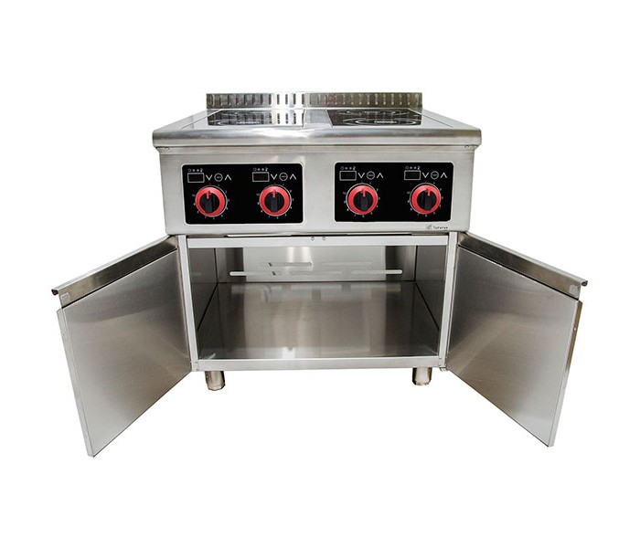 Индукционная плита 4-х конфорочная Tehma Modular TMI 4xD4 800х720х850 4 кВт напольная с дверью