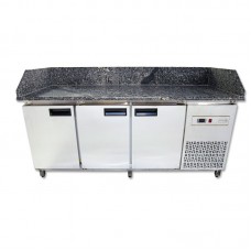 Холодильный стол Tehma 3 двери с гранитной столешницей / 3 борта h200mm 420 л
