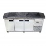 Додаткове фото №1 - Холодильний стіл Tehma 3 двері з гранітною стільницею / 3 борти h200mm 420 л