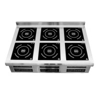 Индукционная плита 6-ти конфорочная Tehma 1177х800х320мм с бортом 60мм 6x3,5 кВт настольная