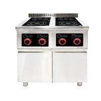 Индукционная плита 4-ох конфорочная с тумбой Tehma 800х800х850мм и бортом 40мм 4x4 кВт напольная