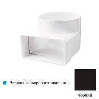 Колено Пластивент 60x204/d150 черное Вентс 823