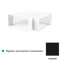 Коліно горизонтальне Пластивент 60x204 чорне Вентс 8281