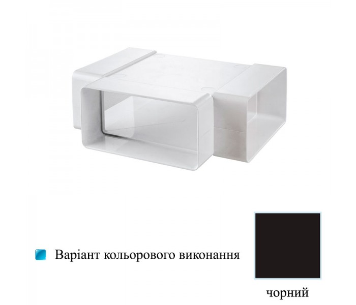 Трійник Пластивент 60x204 чорний Вентс 838