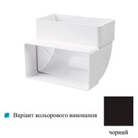 Коліно вертикальне Пластивент 60x204 чорне Вентс 8282