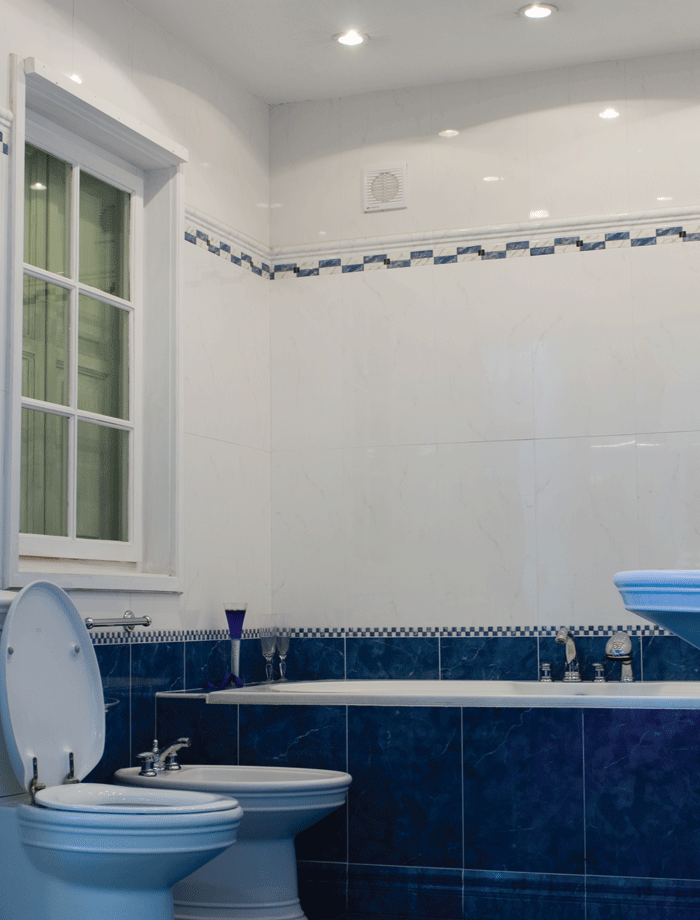 Пример вытяжной вентиляции ванной комнаты вытяжным вентилятором
